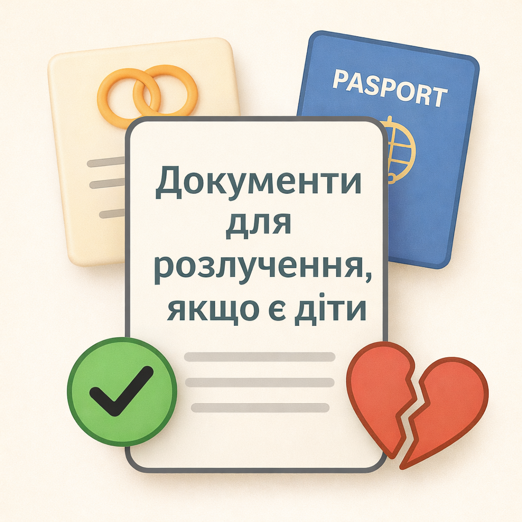 Які документи потрібні для розлучення, якщо є діти