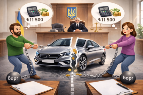 Як суд розділяє фінансове навантаження між колишнім подружжям при поділу автомобіля?