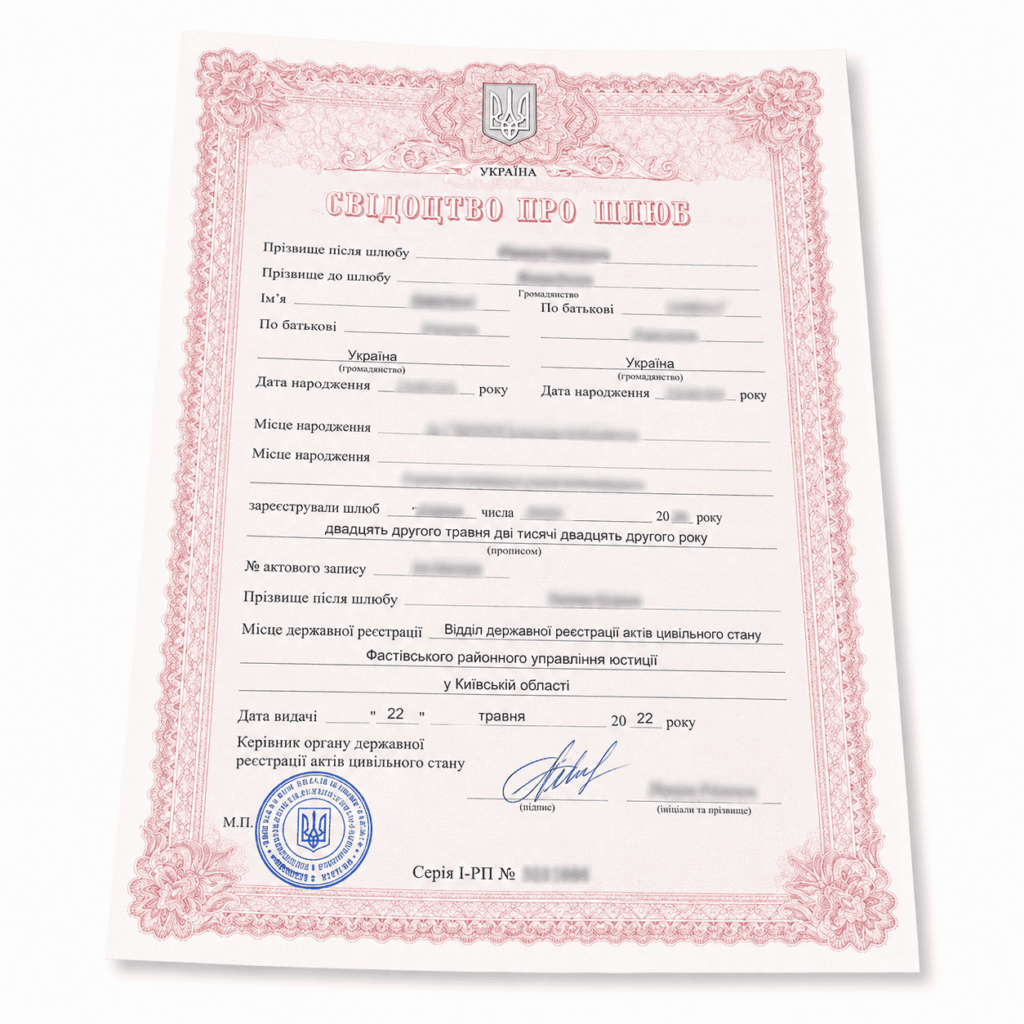 Юридична допомога в отриманні свідоцтва про шлюб за кордоном