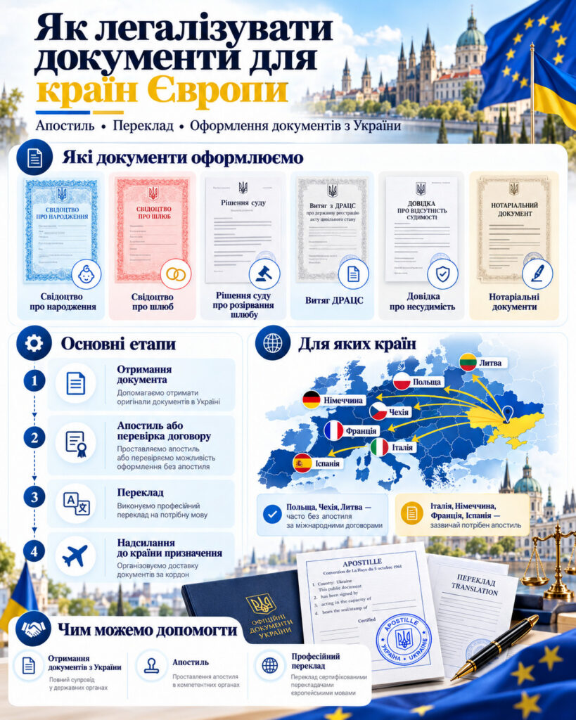 Як легалізувати документи для країн Європи?