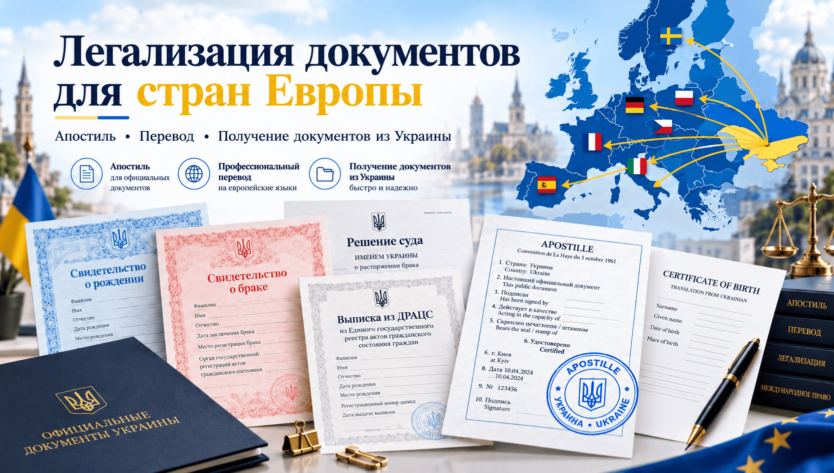 Как легализовать документы для Европы?